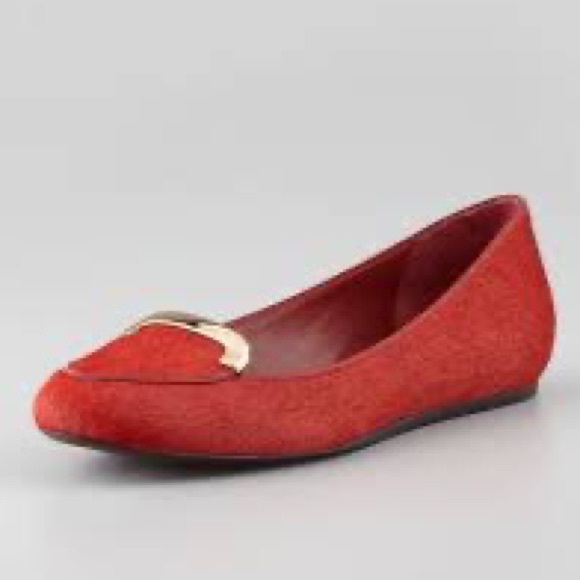 Tory Burch Jess Calf Hair Smoking Slipper Brick - Picture 1 of 16